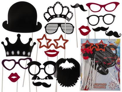Party photo accessories on stick (Moustache,