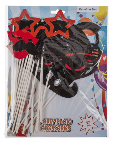 Party photo accessories on stick (Moustache,