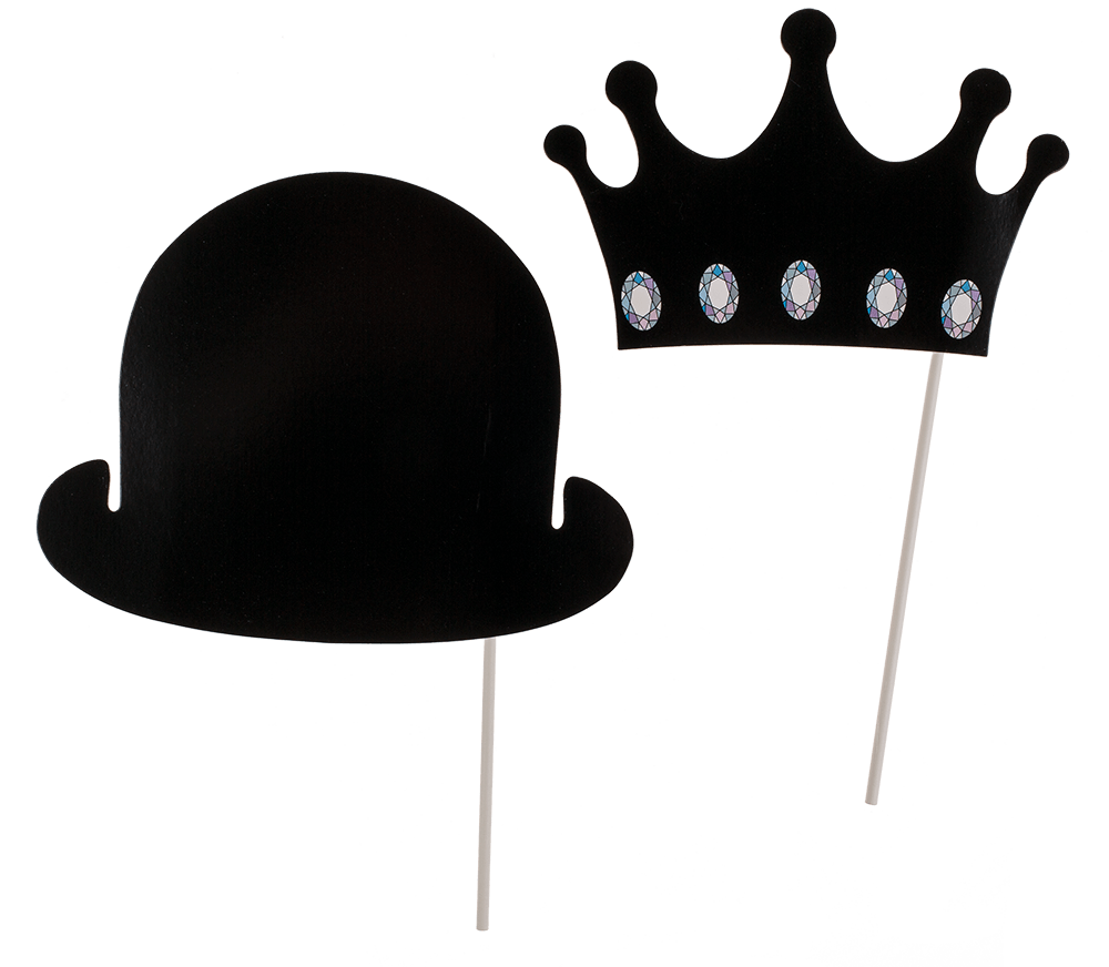 Party photo accessories on stick (Moustache,