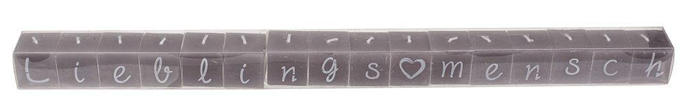 Square candles with letters, Lieblingsmensch,