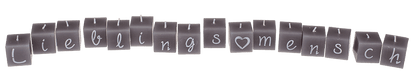 Square candles with letters, Lieblingsmensch,