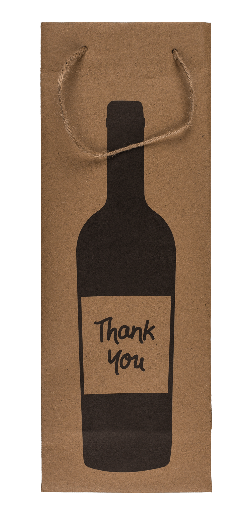 Wine bottle craft paper gift bag, with jute