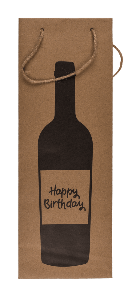 Wine bottle craft paper gift bag, with jute