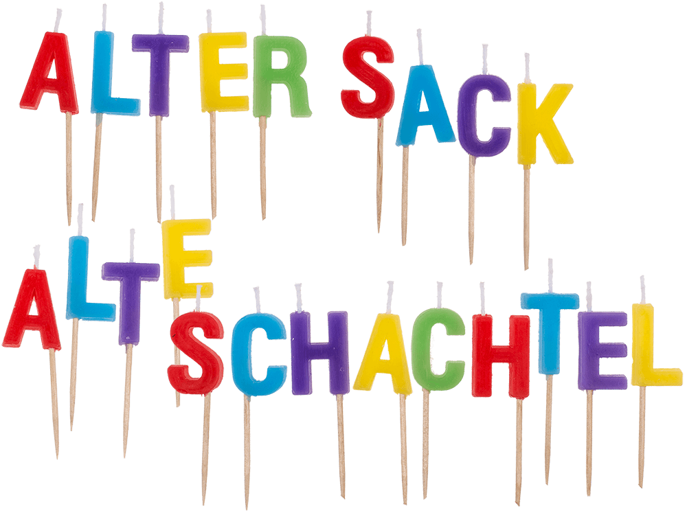 Birthday candle "Alter Sack"/"Alte Schachtel",
