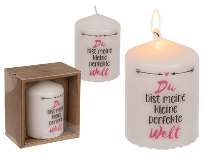 Pillar candle, Du bist meine kleine perfekte Welt,