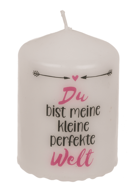 Pillar candle, Du bist meine kleine perfekte Welt,