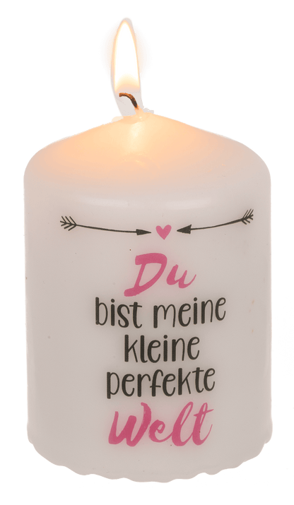 Pillar candle, Du bist meine kleine perfekte Welt,