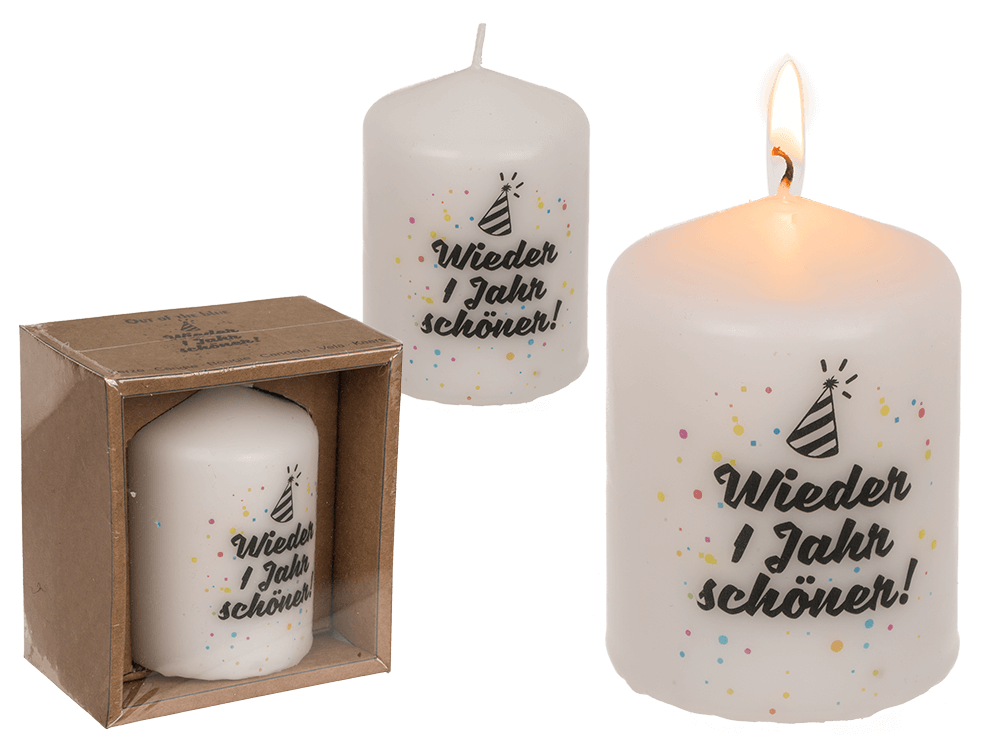 Pillar candle. Wieder ein Jahr schöner,