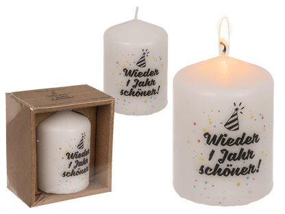 Pillar candle. Wieder ein Jahr schöner,