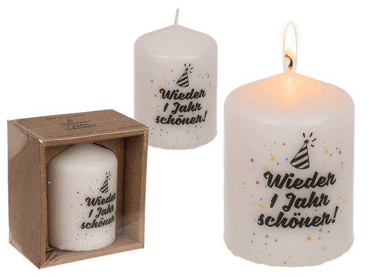 Pillar candle. Wieder ein Jahr schöner,