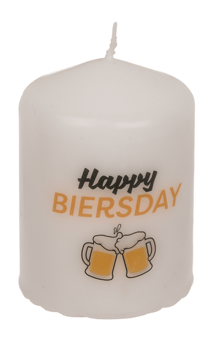Pillar candle, Happy Biersday,