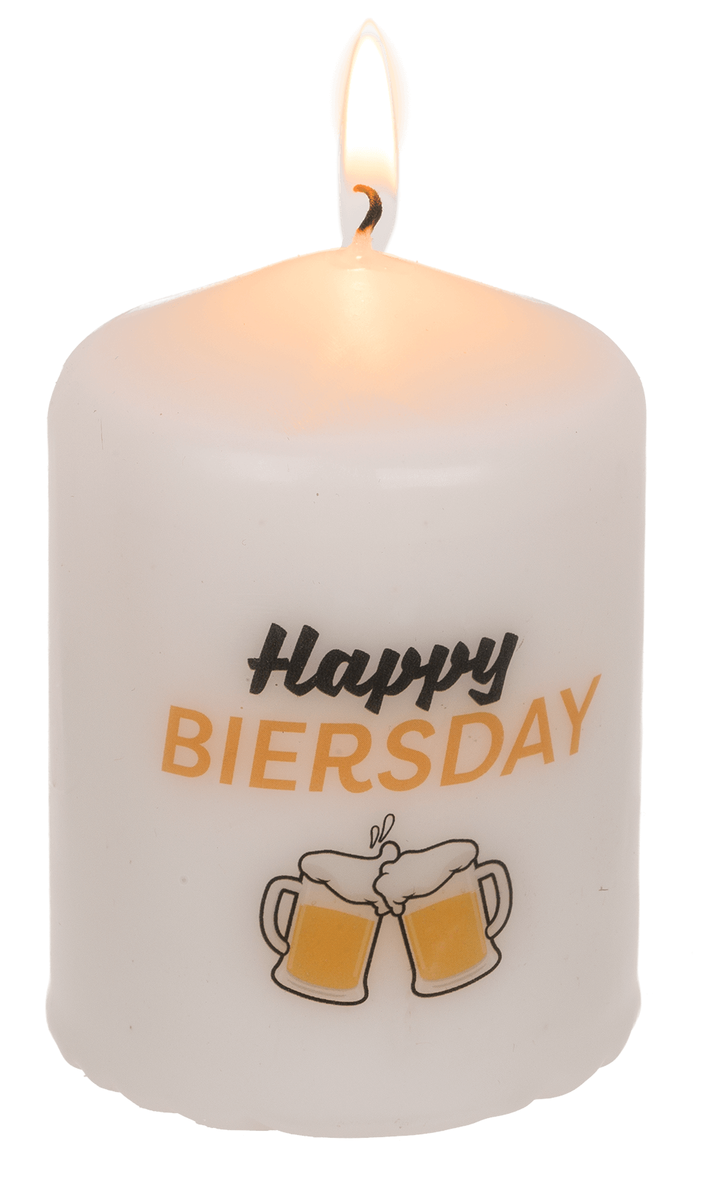 Pillar candle, Happy Biersday,