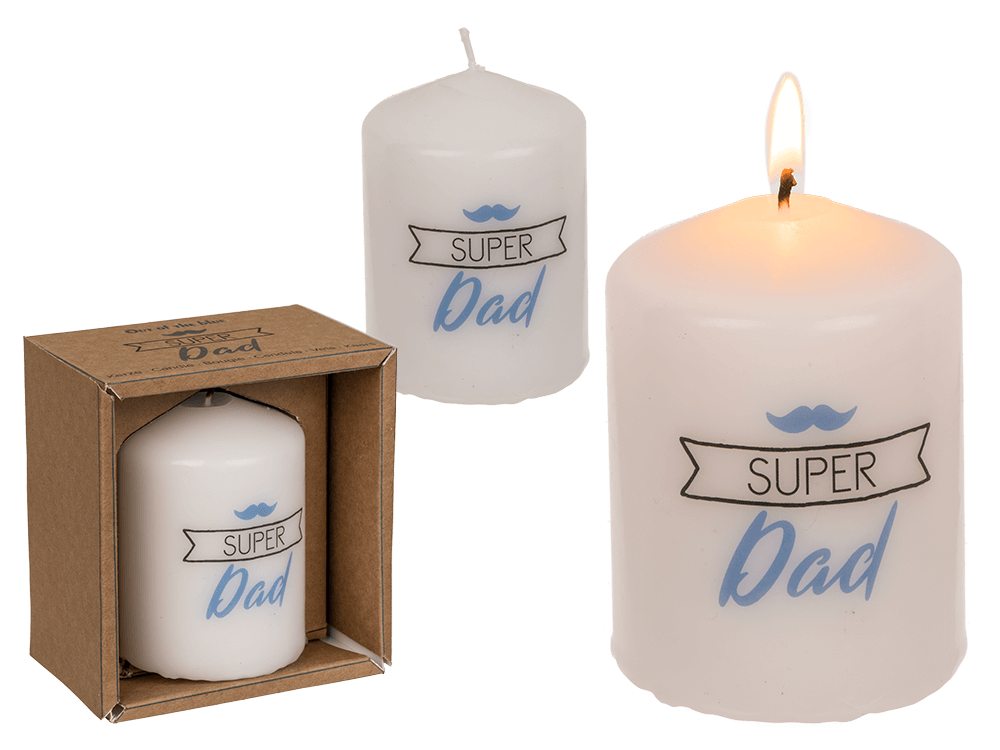 Pillar candle, Super Dad,