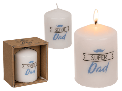 Pillar candle, Super Dad,