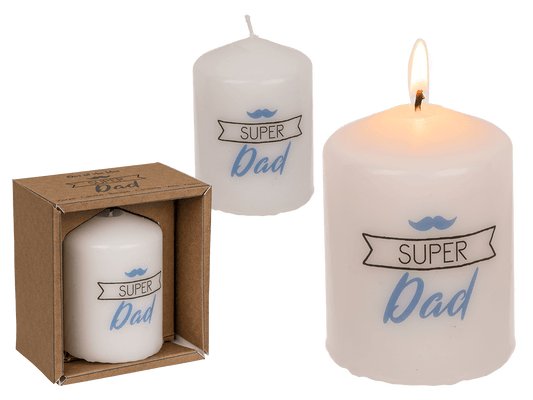 Pillar candle, Super Dad,