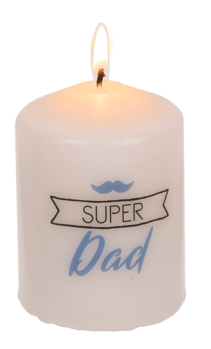 Pillar candle, Super Dad,