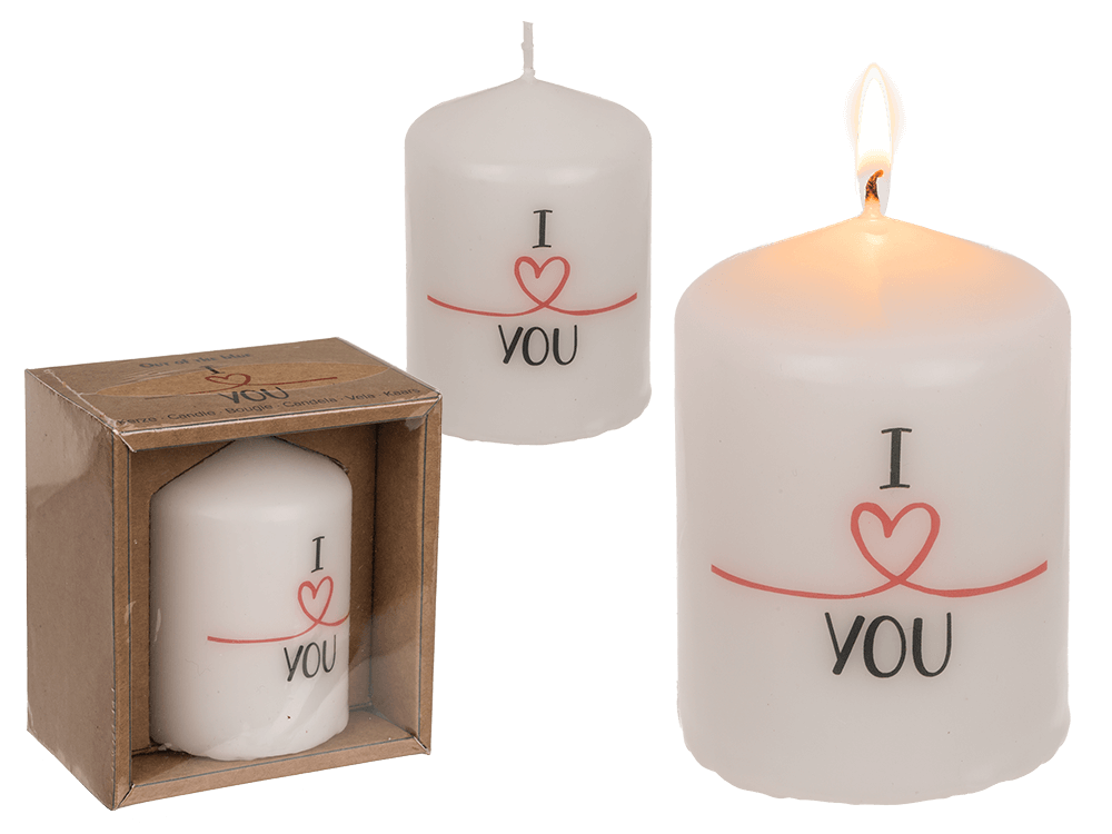 Pillar candle. I love you,