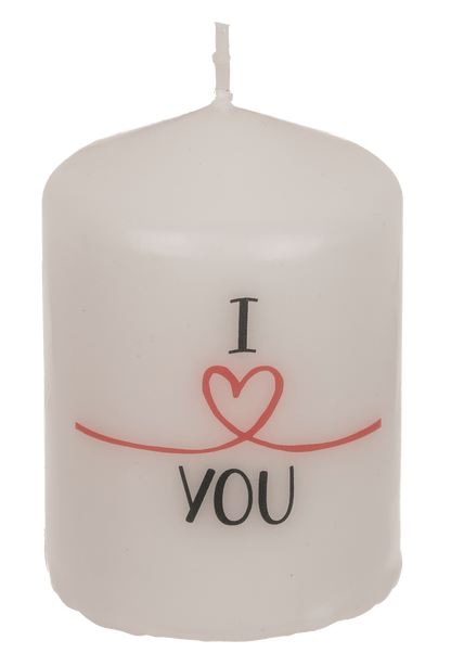 Pillar candle. I love you,