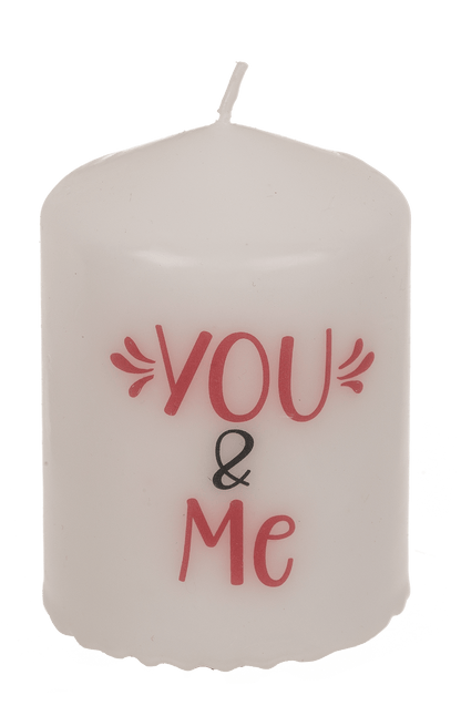 Pillar candle, You & Me,
