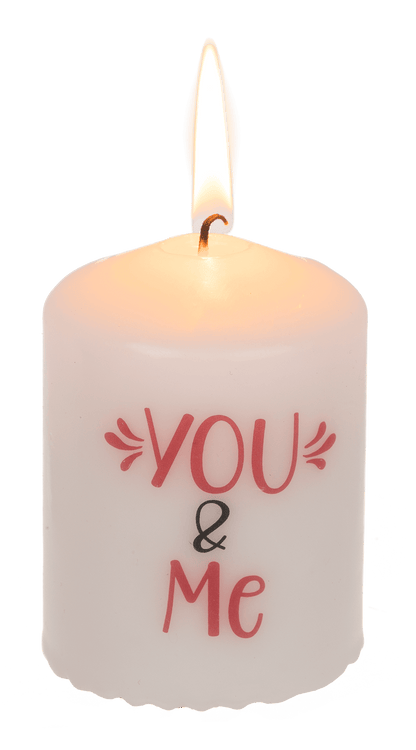 Pillar candle, You & Me,