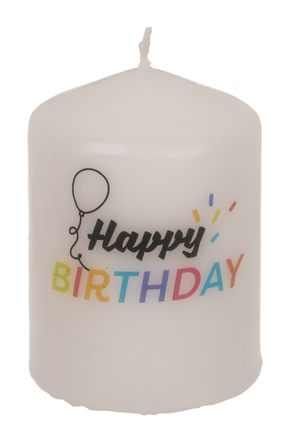 Pillar candle, Happy Birthday,