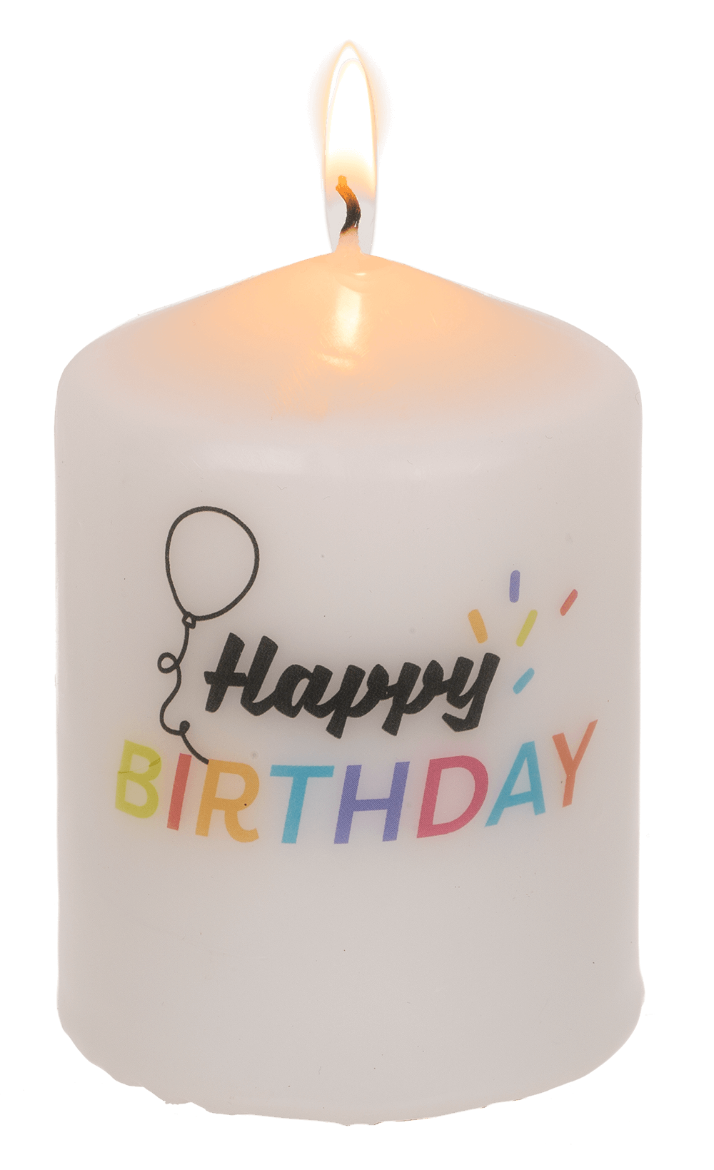 Pillar candle, Happy Birthday,