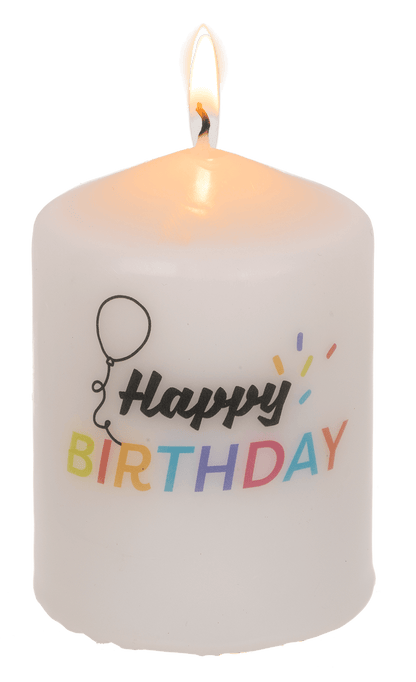 Pillar candle, Happy Birthday,