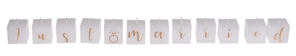 Square candles with letters, Just married,