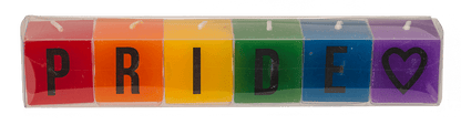 Square candles with letters, Pride, ca. 3 x 3 cm,