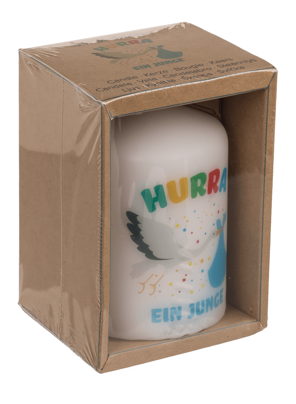 Pillar candle, Hurra ein Junge,