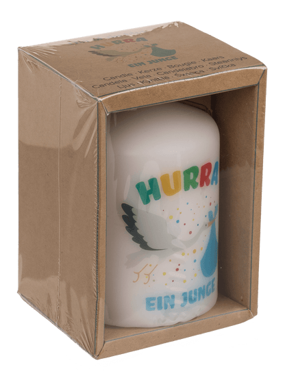 Pillar candle, Hurra ein Junge,