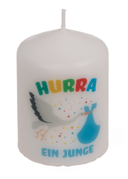 Pillar candle, Hurra ein Junge,