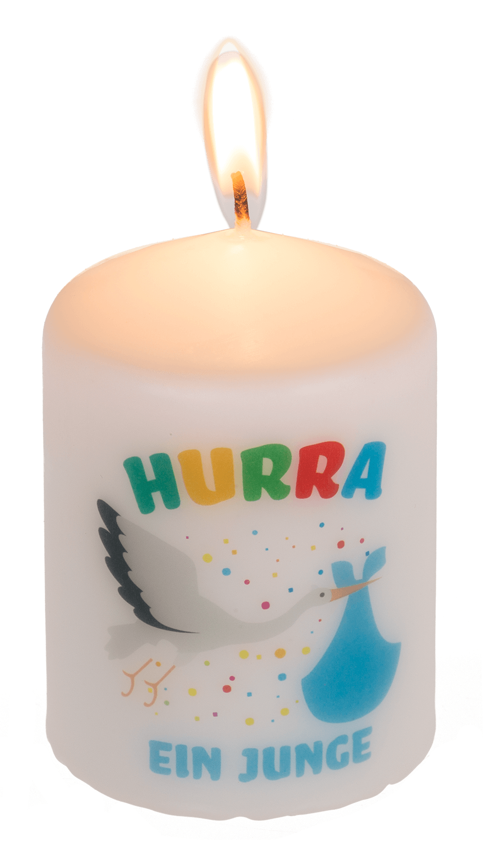 Pillar candle, Hurra ein Junge,