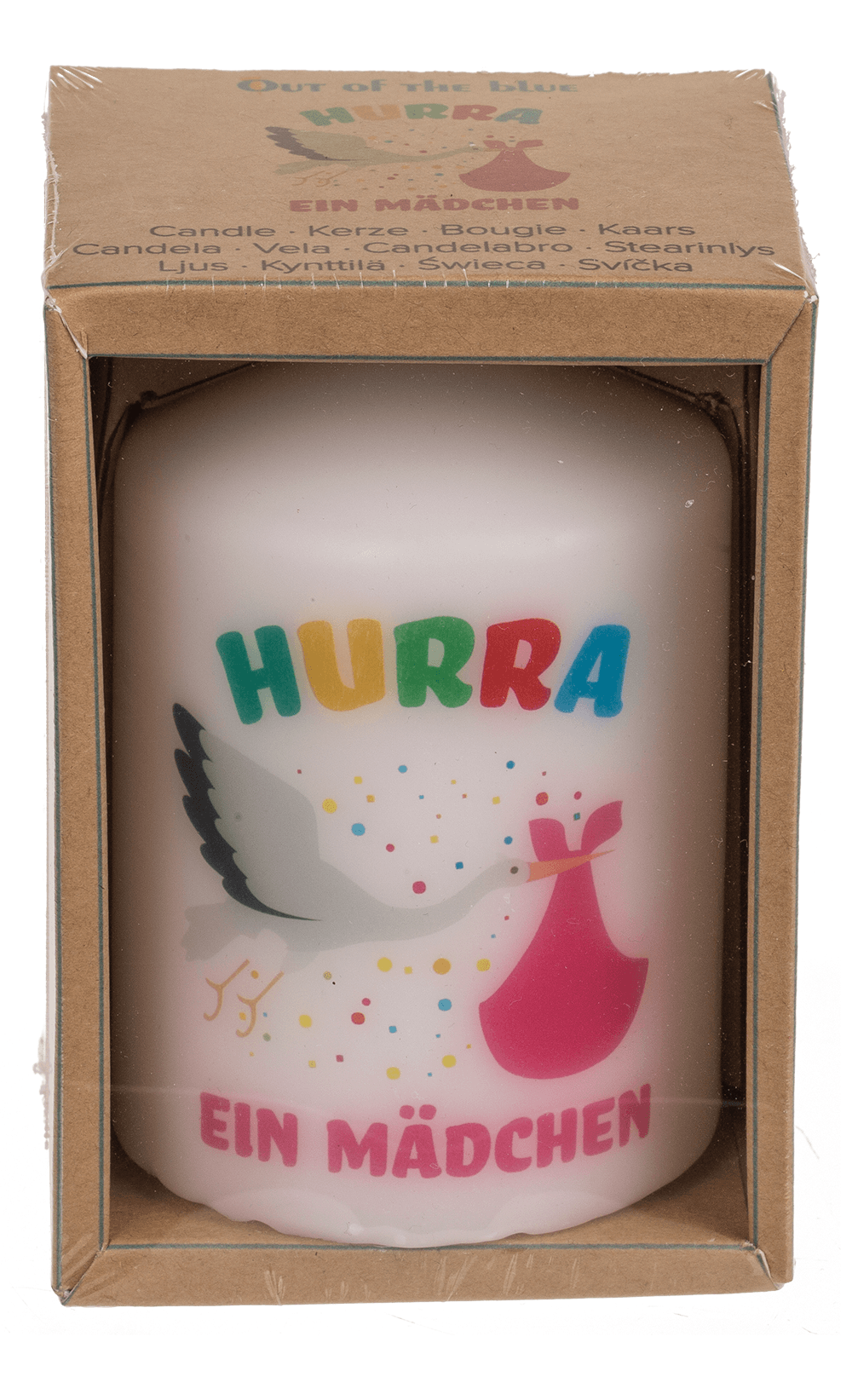 Pillar candle, Hurra ein Mädchen,