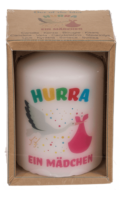 Pillar candle, Hurra ein Mädchen,