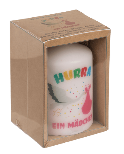 Pillar candle, Hurra ein Mädchen,