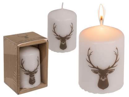 Pillar candle, deer head,