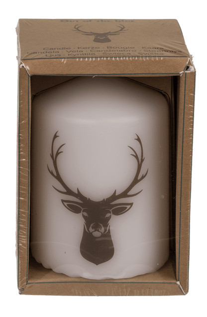 Pillar candle, deer head,