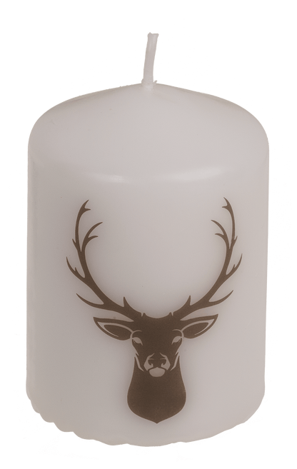 Pillar candle, deer head,