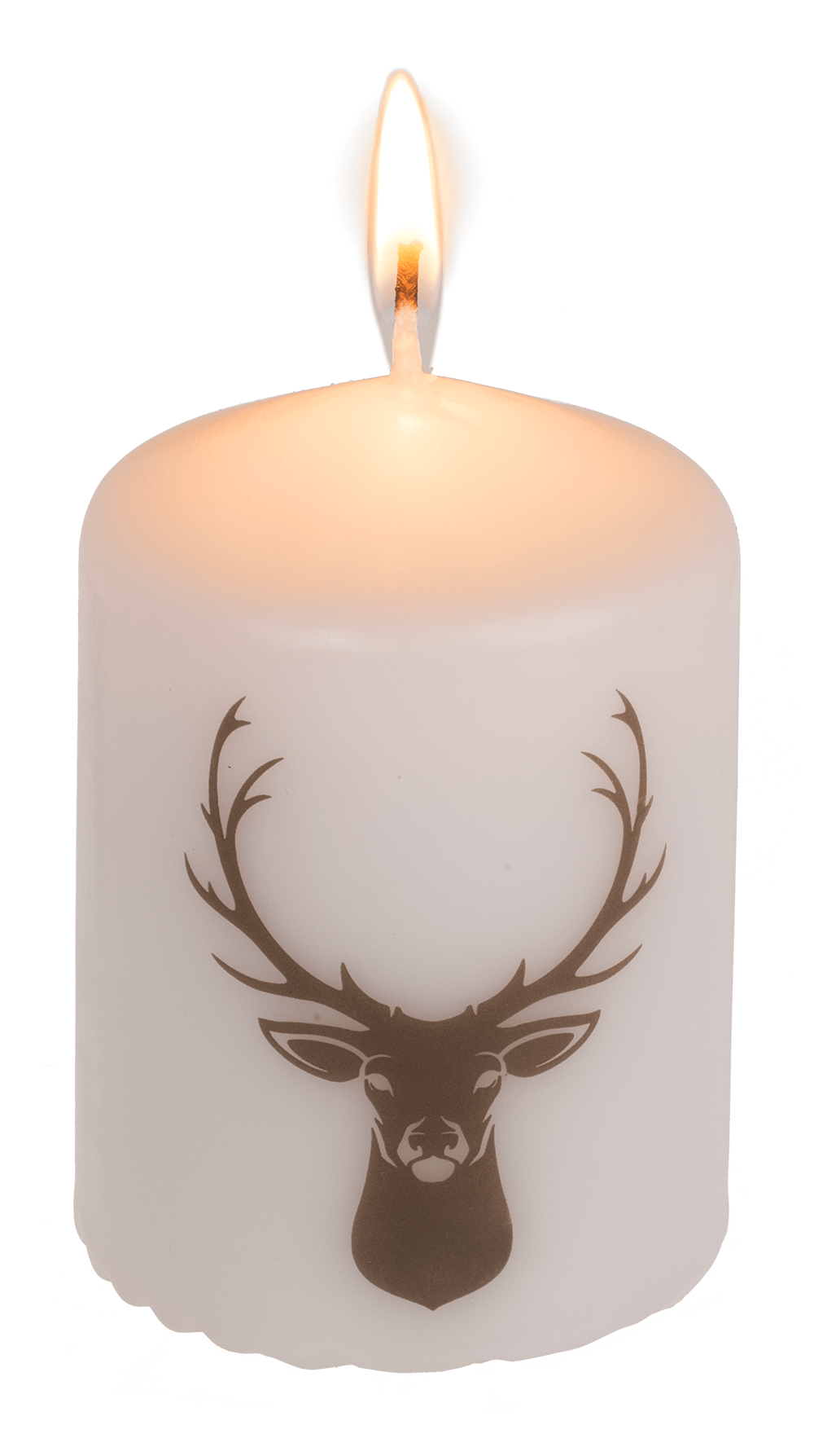 Pillar candle, deer head,