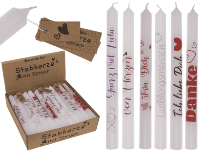 Stick candle with german wording,