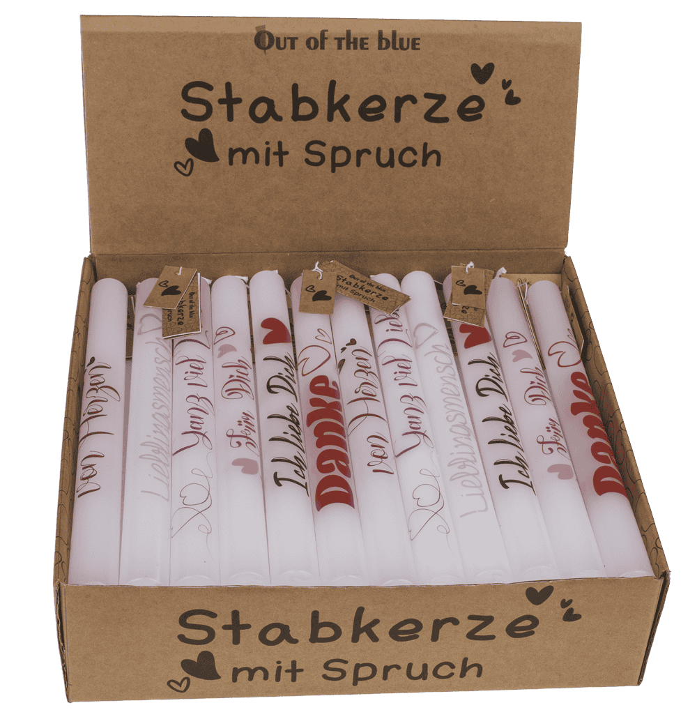 Stick candle with german wording,