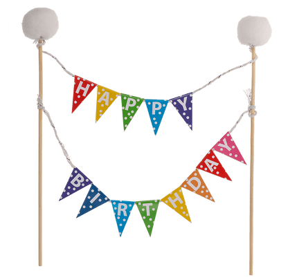 Cake Topper, Happy Birthday, 2 assorted,