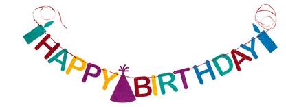 Felt garland, Happy Birthday,