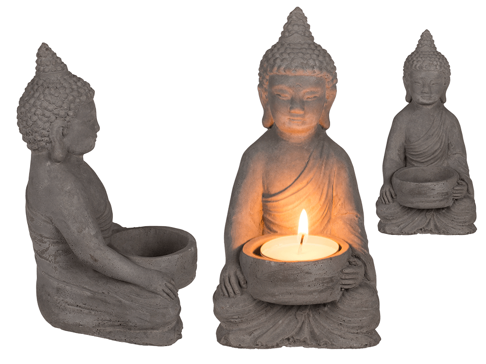 Tealight holder, Buddha,