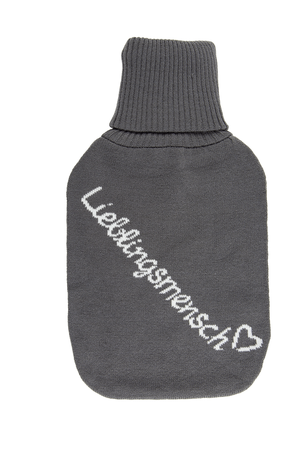 Ivory colored hot water bottle, Lieblingsmensch,
