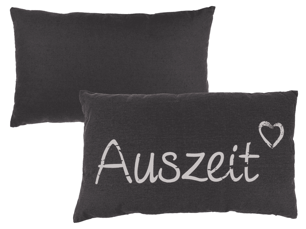 Grey coloured decoration cushion, Auszeit,