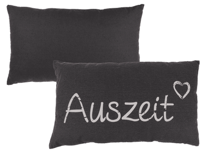 Grey coloured decoration cushion, Auszeit,