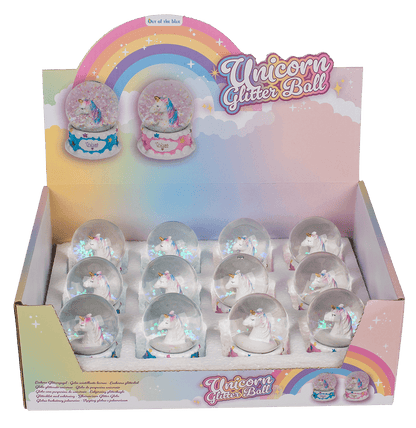 Polyresin glitter globe, Unicorn,