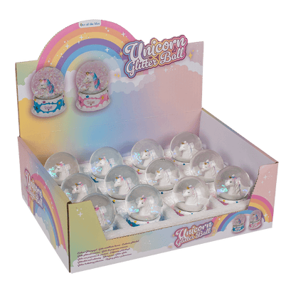 Polyresin glitter globe, Unicorn,